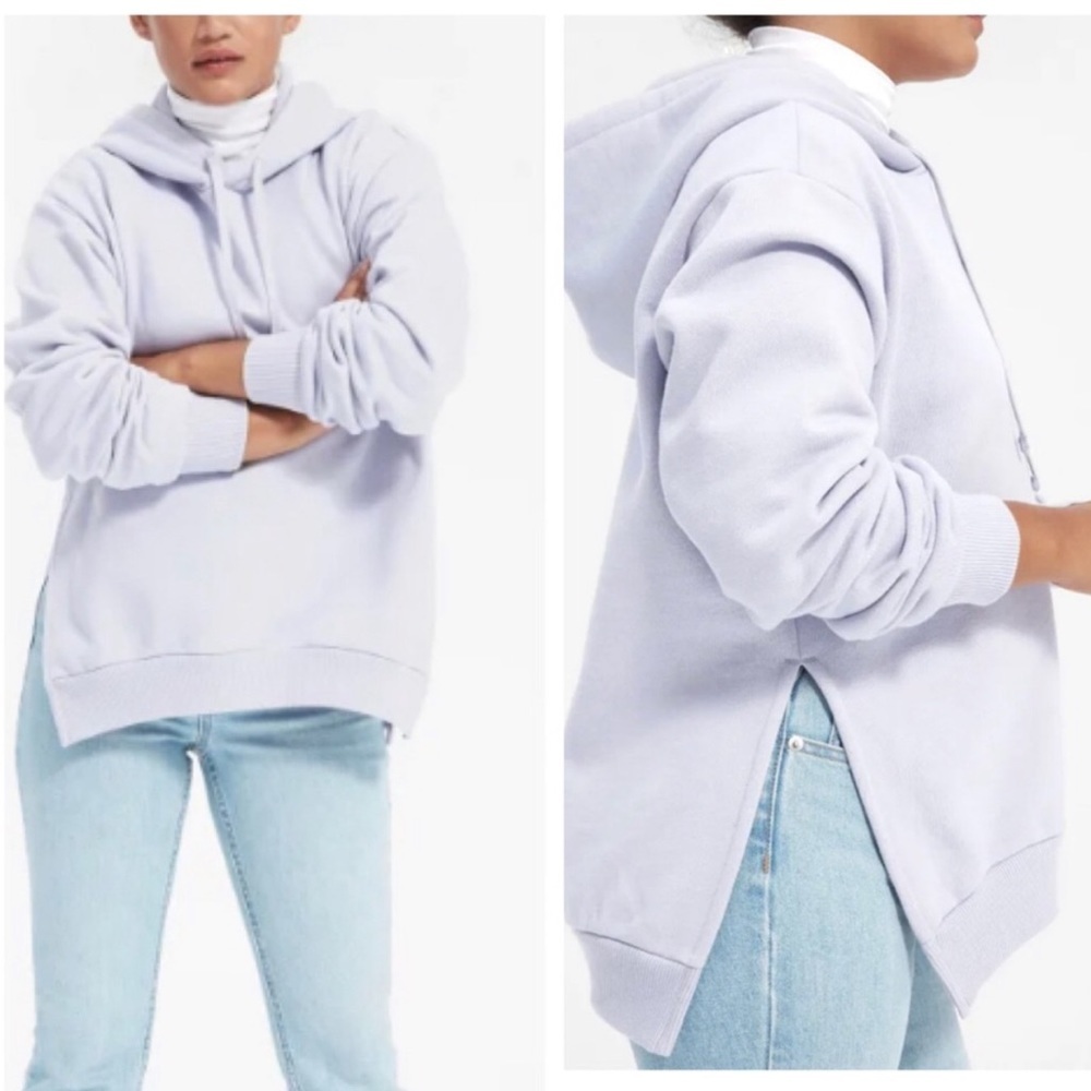Everlane The Oversized Fleece Hoodie Lavender Purple Size XS Sweatshirt